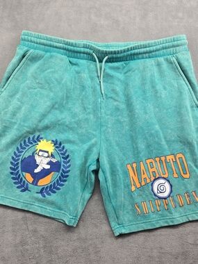 Teal Naruto Shippuden Naruto Graphic Men's Athletic Shorts Size L (36/38)